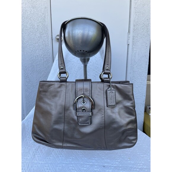 NEW! COACH soho east west tote Vintage lambskin leather shoulder bag Gold F18751 - Picture 11 of 16